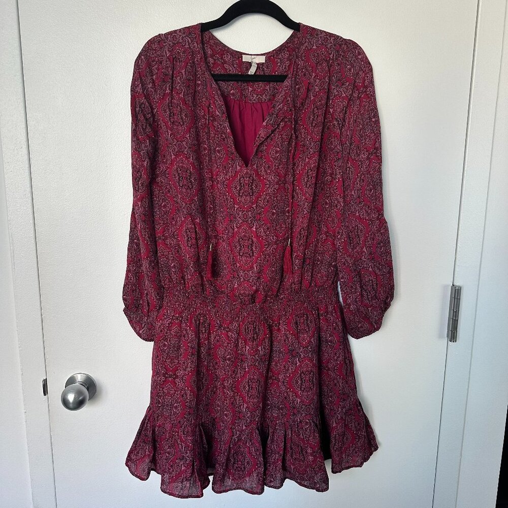 Joie - Long Sleeve, Paisley, Boho Style Dress